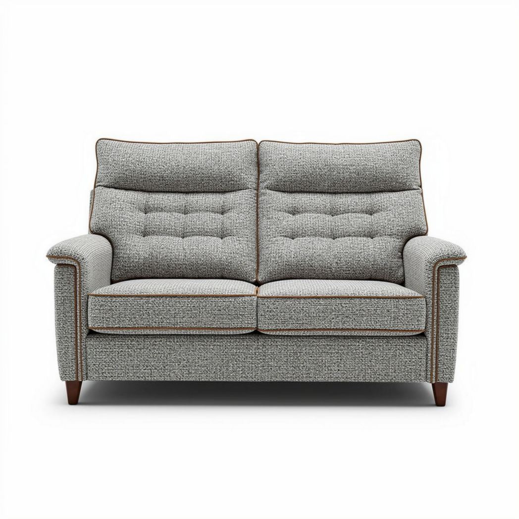Twee-zitsbank van stof met kussen in grijs 150 x 90 x 90cm