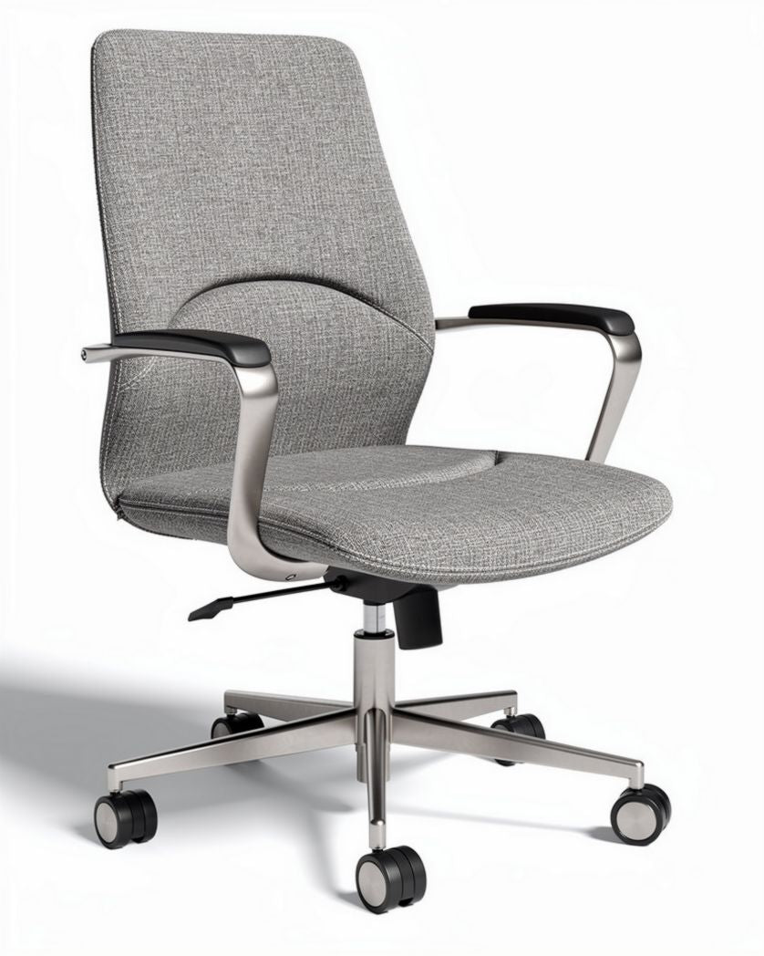 Bureau stoel met verstelbare zithoogte en grijs stof 60 x 60 x 90cm