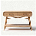 Houten bijzettafel met twee lades en open plank 100 x 50 x 75cm