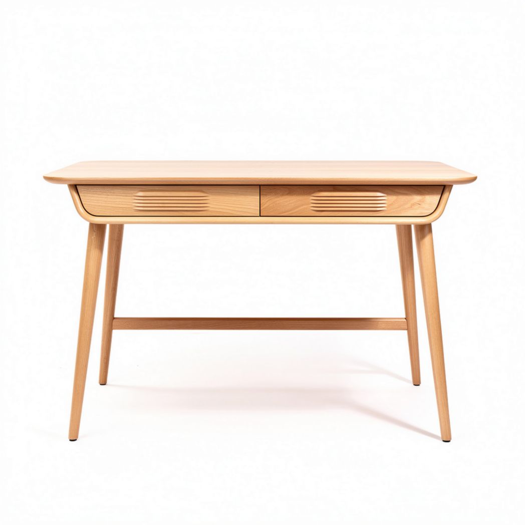 Houten bureau met lades 120 x 60 x 75cm natuurlijk afwerkingsdesign